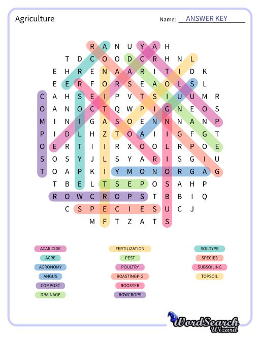 Agriculture Word Search Puzzle