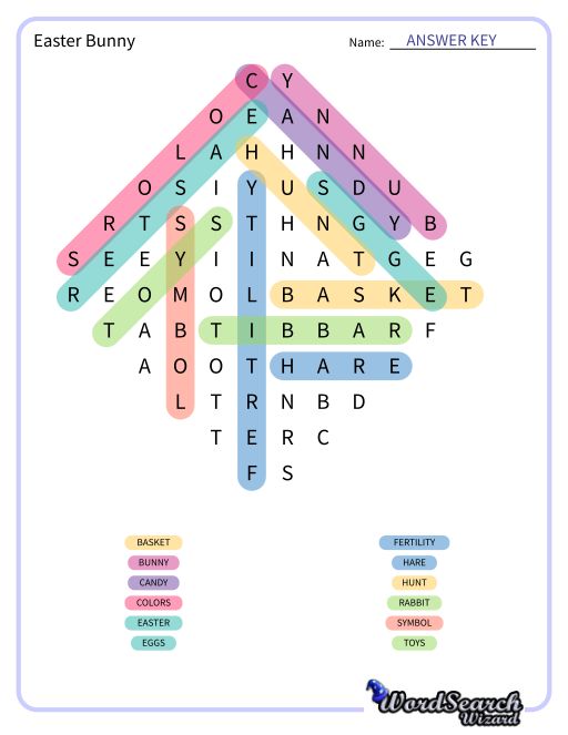 Easter Bunny Word Search Puzzle