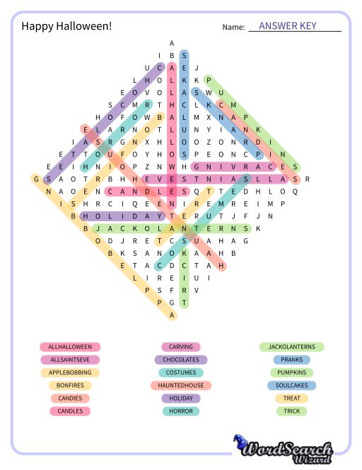 Happy Halloween! Word Search Puzzle