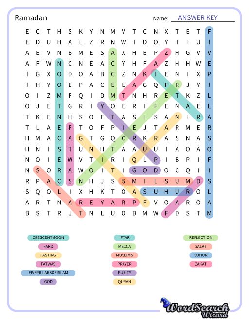 Ramadan Word Search Puzzle