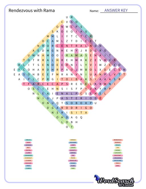 Rendezvous with Rama Word Search Puzzle