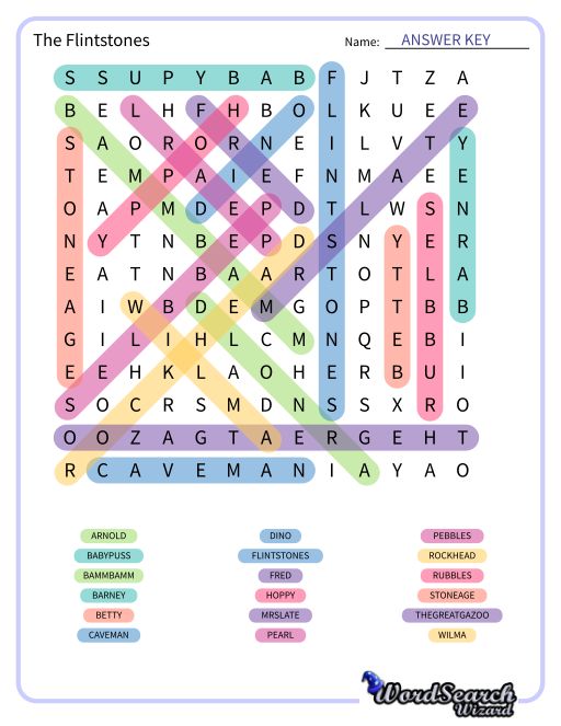 The Flintstones Word Search Puzzle