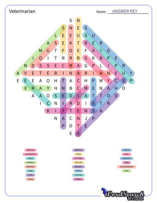 Veterinarian Word Search Puzzle