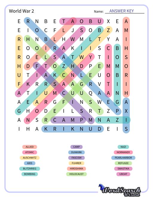 World War 2 Word Search Puzzle